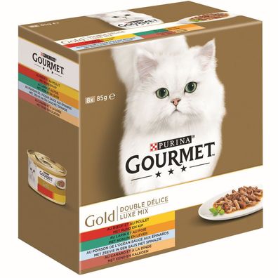 Gold Luxusmischung 8x85g Katzenfutter Gourmet