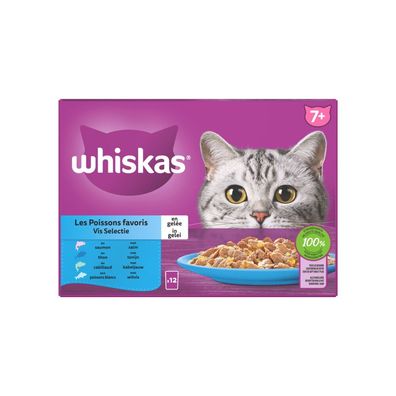 Fisch Selection in Gelee Mahlzeitentüten Multipack 12x85g Tiernahrung Whiskas