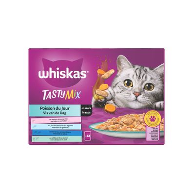 1 Fisch des Tages in Saucen Mahlzeitentüten Multipack 12x85g Haustier Snack Whiskas