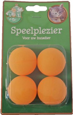 Katzenspielzeug Blisterpackung mit 4 Tischtennisbällen Play Fun cat Gebr. De boon