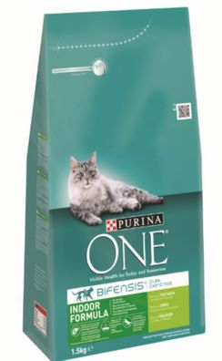 Katzenfutter One Indoor reich an Truthahn & Vollkorn Kroketten 1,5 kg Purina