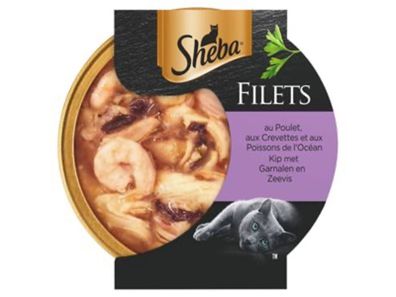 Fillets Shrimp, Meeresfisch und Huhn in Sauce Katzenfutter 60g Sheba