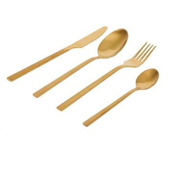 Besteckset Tafelbesteck Geschirr 16 teilig Gold Hauseware collection Edelstahl