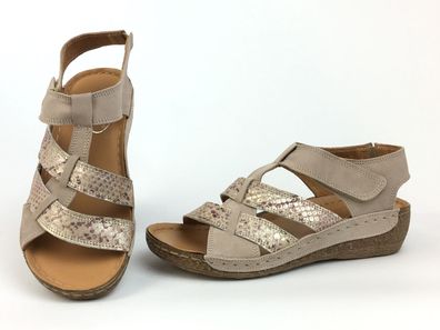 Micos Ledersandalette mit Klettverschluss, beige