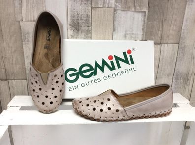 Gemini Damen Ballerina taupe, herausnehmbare Innensohle