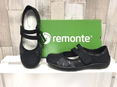 remonte Damen Ballerina schwarz, herausnehmbare Innensohle