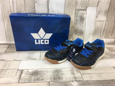 LICO Kinder Laufschuh Rockfield VS schwarz-blau mit Klettverschluss und Gummisenkel