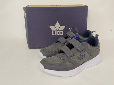 LICO Herren Klett Sportschuh mit weißer Sohle grau