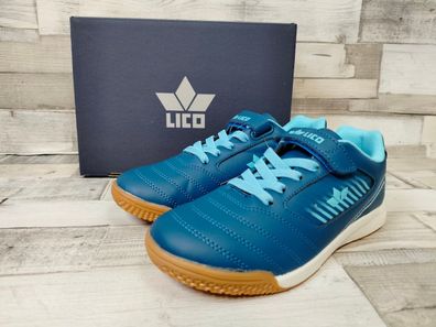 LICO Jungen Klett Halbschuh mit Zierschnürung blau türkis