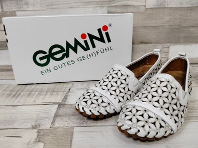 Gemini Damen Ballerina weiß durchbrochen