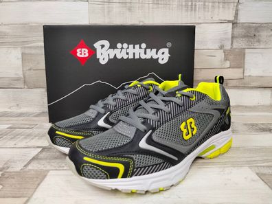 Brütting Herren Sportschuh grau/schwarz/lemon zum Schnüren