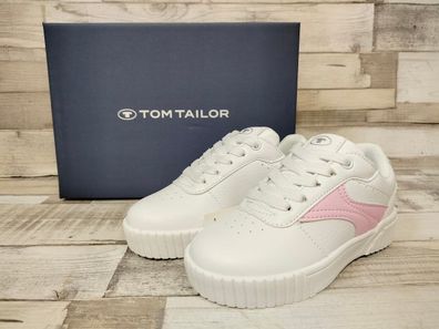 Tom Tailor Mädchen Schnürhalbschuh weiß rose abgesetzt