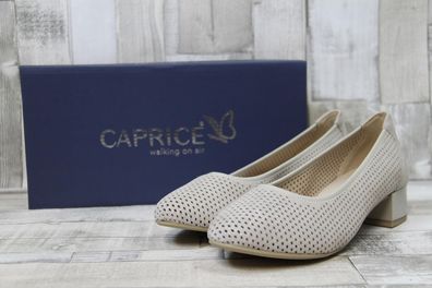 Caprice Damen Pumps durchbrochen in hellgrau