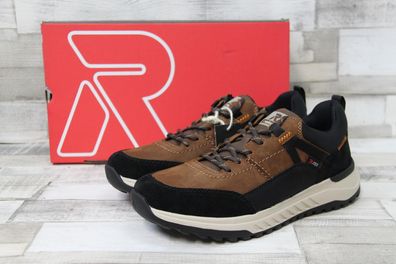 Rieker -Tex Herren Schnürschuh sportliche Laufsohle schwarz/braun