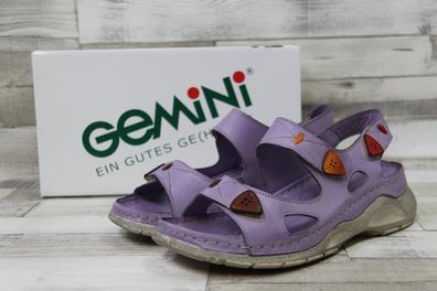 Gemini bequeme Damen Sandale lila mit drei Klettverschlüssen