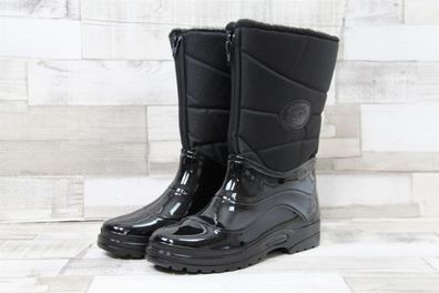 LICO Damen Wetterstiefel schwarz mit Mittelreißverschluss