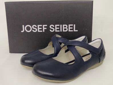 Josef Seibel Damen Ballerina Fiona 72 dunkelblau, Kreuzband mit Klettverschluss