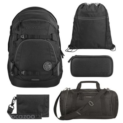 schwarzer Coocazoo Schulruckucksack Black Coal Sporttasche Federmappe Geldbörse