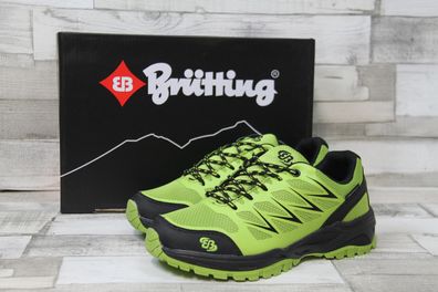 Brütting Burschen Sportschuh neongrün/schwarz zum Schnüren