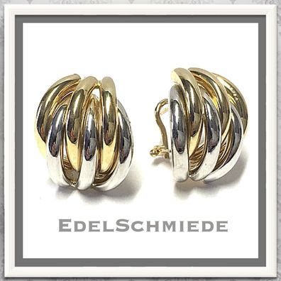 üppige Clipstecker in 585/- Gold bicolor