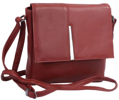 kleine rote Ledertasche mit langem Henkel