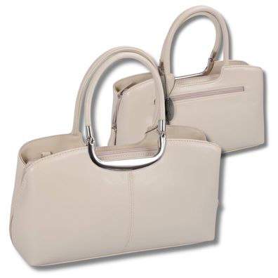 mittlere beige Daniele Donati Handtasche, fest Form, Schultergurt abnehmbar