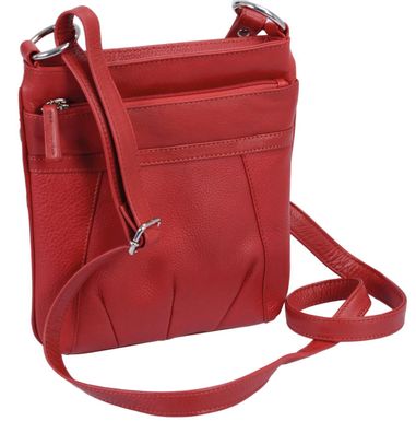 rote Ledertasche hochformat, langer Henkel