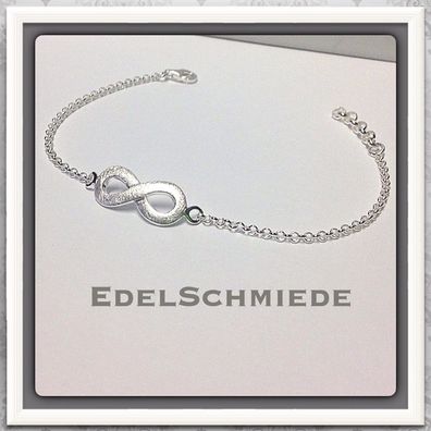 Armband 925 Silber mit Unendlichkeitsacht matt