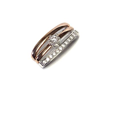 Anhänger 925/- Silber bicolor rosé mit Zirkonia Kettengleiter