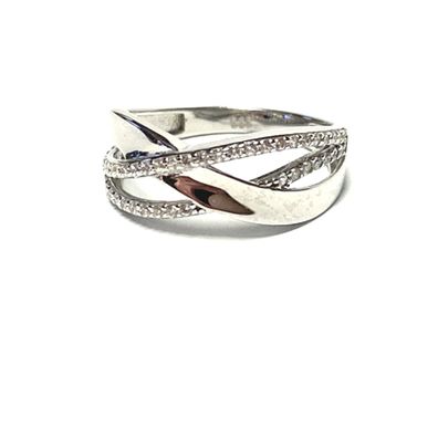 Weißgoldring 333/- Zirkonia poliert edel fein filigran #55