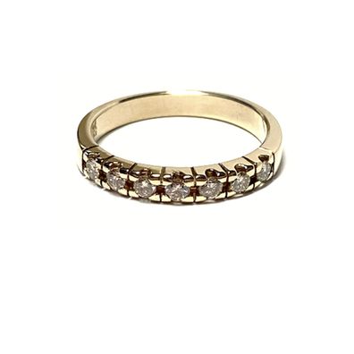 Goldring 585/- GG Brillanten 0,42 ct w/si (7Steine) Verlobungsring Klassiker