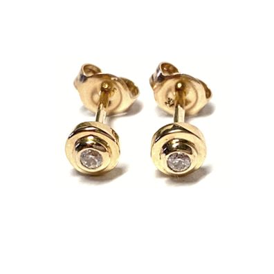 Ohrring 333/- Gelbgold Zirkonia Ohrstecker Gold 5 mm