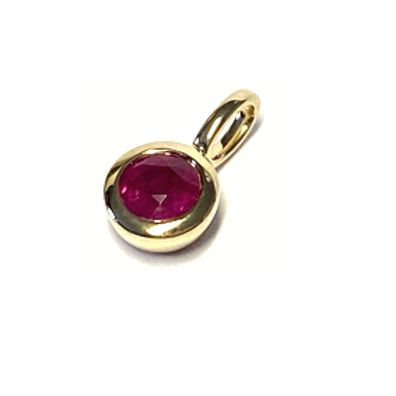 Anhänger 585 Gold Rubin rot 4mm Gelbgold Solitär Kettenanhänger Kettengleiter