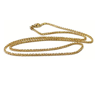 Kette Gelbgold 585/- Zopfkette Muster zart fein Collier Zopfmuster 44cm