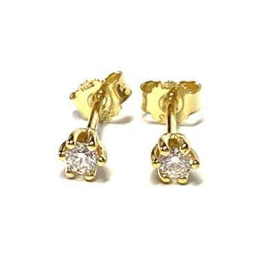 Ohrring 585/- Gelbgold Brillant 0,16ct wsi Ohrstecker Solitär