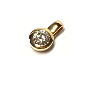 Anhänger 585 Gold Brillant 0,25ct wsi Gelbgold Solitär Kettenanhänger kettengleiter