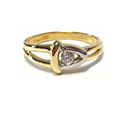 Ring 333/- Gelbgold Zirkonia Schmuckring bicolor #54