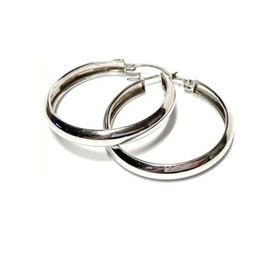 Ohrring 375/- Weißgold Creolen poliert breit 31mm