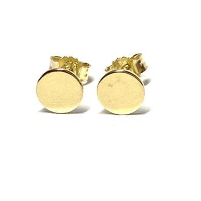 Ohrstecker 375 Gelbgold poliert Kreis modern einfarbig 6mm
