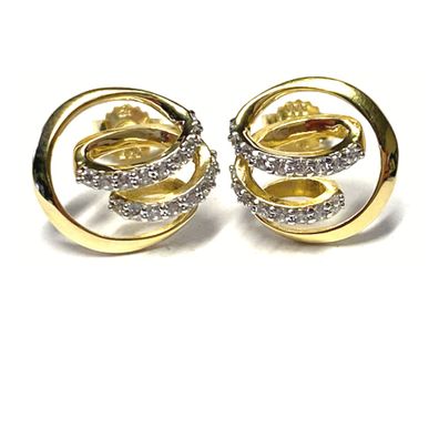 Ohrstecker 333/- Gelbgold poliert Zirkonia einfarbig modern Ohrring