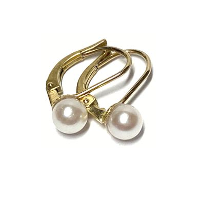 Ohrbouton Süßwasser Perle 5 mm 333/- GG Ohrhänger