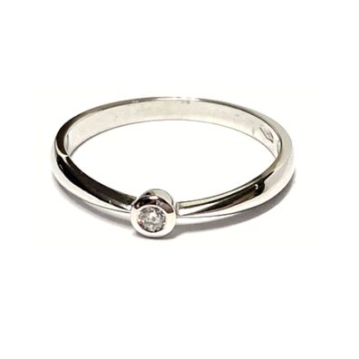 Ring 585/- Weißgold WG Brillant 0,045 ct w/si Verlobungsring Klassiker #53