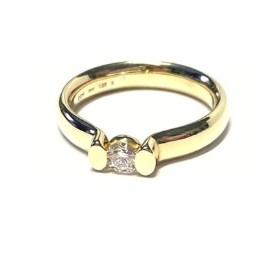 Goldring 585/- Brillant 0,25ct w/si Verlobungsring Klassiker Solitär #56