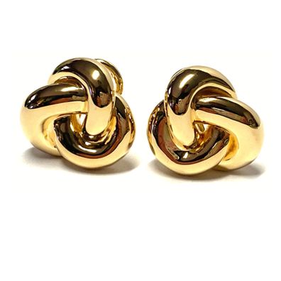 Ohrring 585/- Gold einfarbig Knotenoptik Clipstecker üppig Ohrstecker