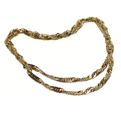 Kette 333/- Gelbgold Singapurkette 3,6mm 60 cm stabil Halskette