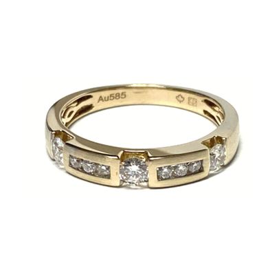 Goldring 585/- GG Brillanten 0,5 ct w/P1 (9Steine) Klassiker Schmuckring #60