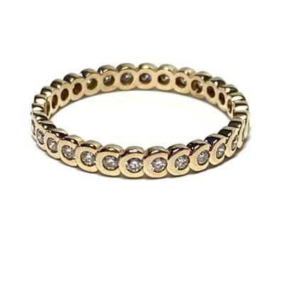 Ring 585/- Gold Diamant 0,5ct Memoryring umlaufend Brillanten je 0,02ct Bandring #59