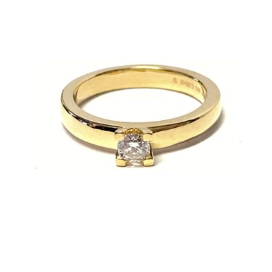 Ring 585/- Brillant 0,25ct w/si Verlobungsring Klassiker Solitär Goldring #54