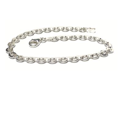 Armband 925/- Silber Fantasiemuster Spiegelanker beweglich 21cm