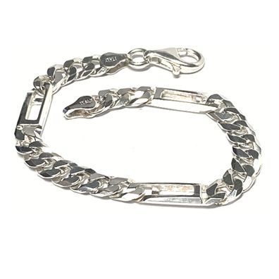 Armband 925/- Silber Panzerkette Kettenglieder Glanz poliert Klassiker 19cm